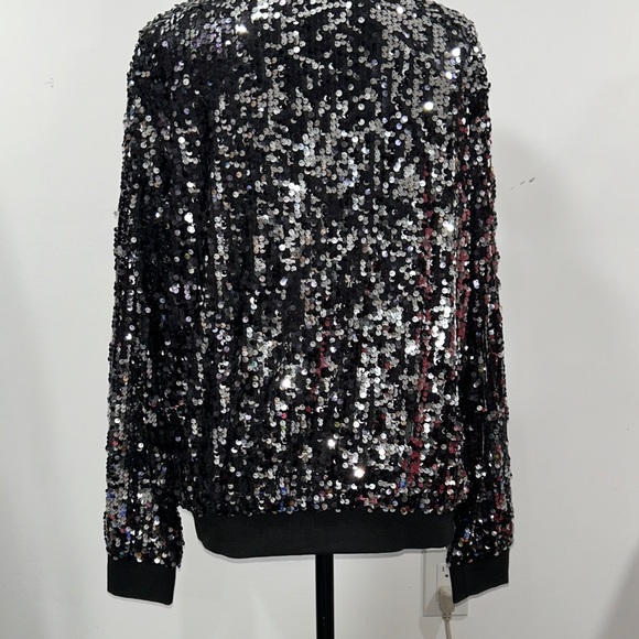 Anna-Kaci Silver and Black Sequined Jacket - Picture 4 of 8